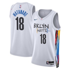 Camiseta Hombre Brooklyn Nets Yuta Watanabe 18 2022-23 Nike City Edition Blanco Swingman